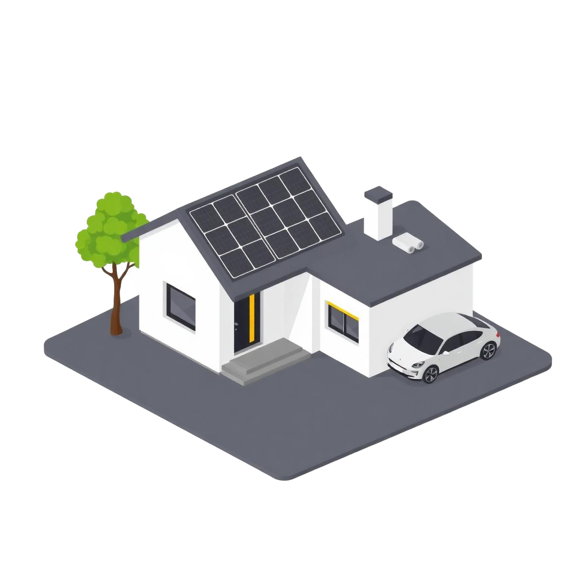 Casa com painéis solares